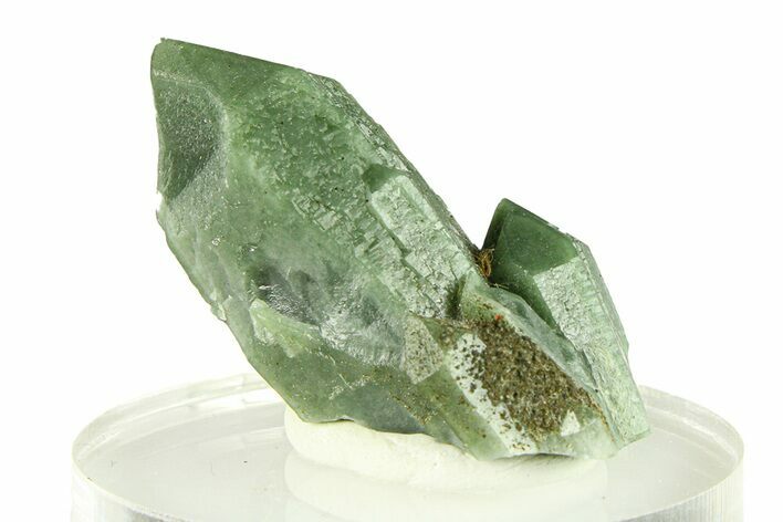 Green Hedenbergite Included Quartz Cluster - Mongolia #294209